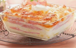 Lasagnes légères au chèvre et au bacon