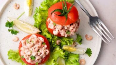 Les tomates aux crevettes