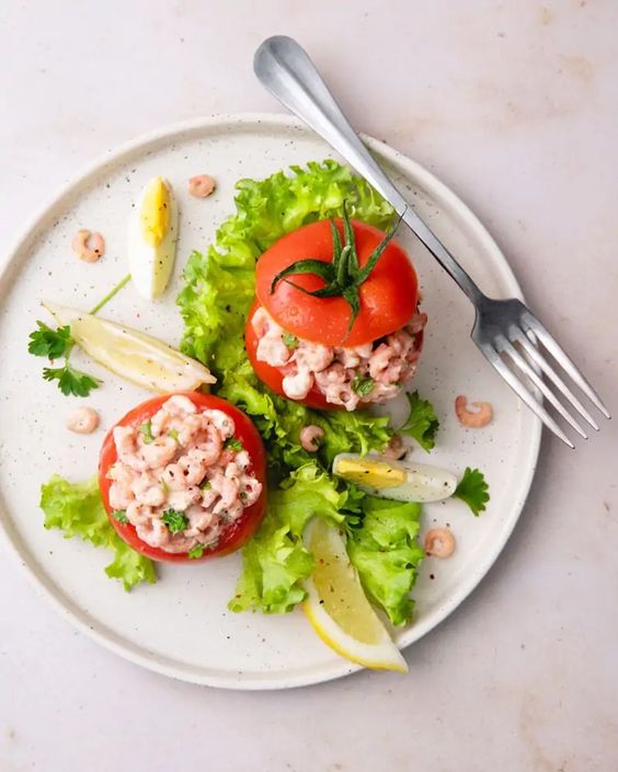 Les tomates aux crevettes