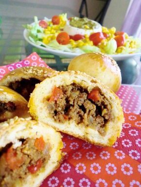 Delicieux petits Buns à la viande hachée et pesto