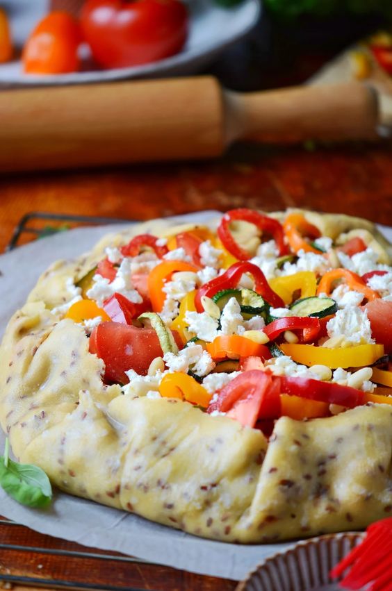 Ma tarte aux légumes du soleil, feta et pignons