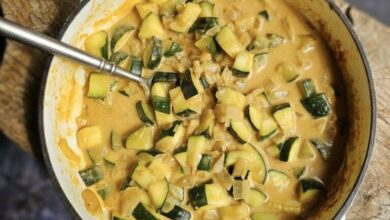 Courgettes au lait de coco et au curry