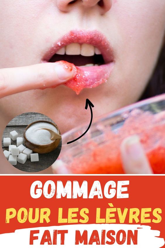 Gommage pour les lèvres fait maison