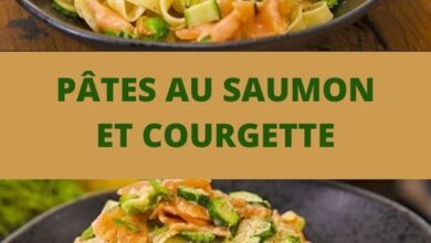 Pâtes au saumon et courgette à la crème fraîche