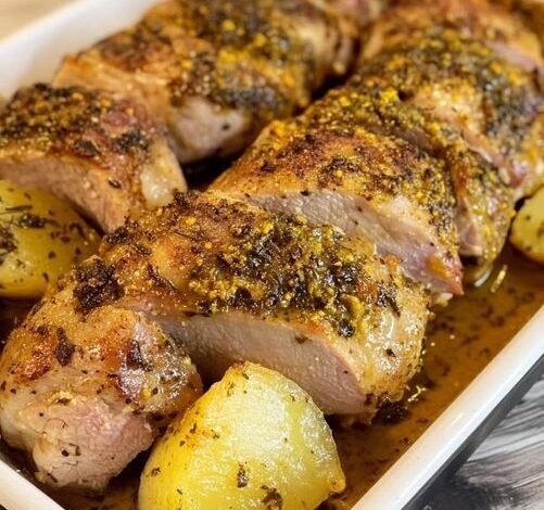Filet Mignon de Porc Rôti à la Moutarde à l’Ancienne