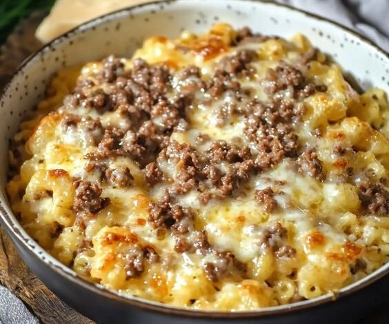 Gratin de Coquillettes à la Raclette et Viande Hachée