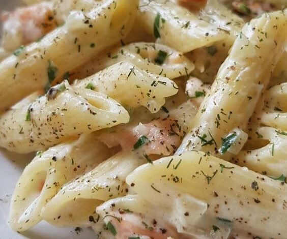 Penne au saumon fumé