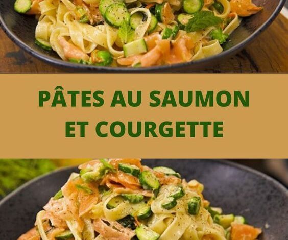 Pâtes au saumon et courgette à la crème fraîche