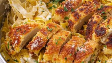 Poulet Crispy & Tagliatelles Alfredo