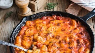 Gnocchi gratinés, sauce tomate et chorizo