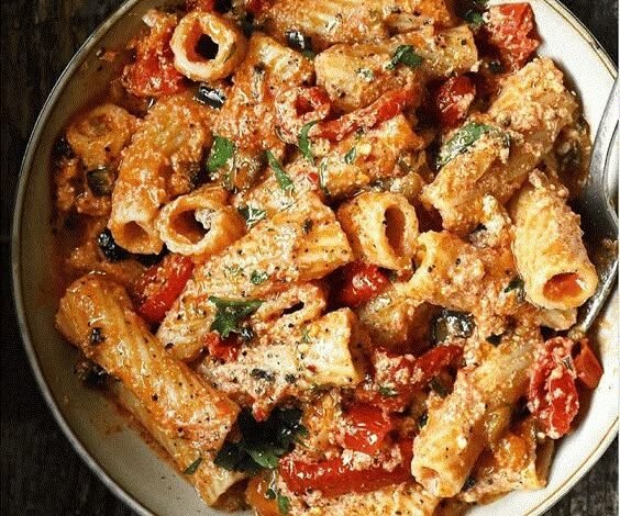 Tortiglioni aux légumes et ricotta