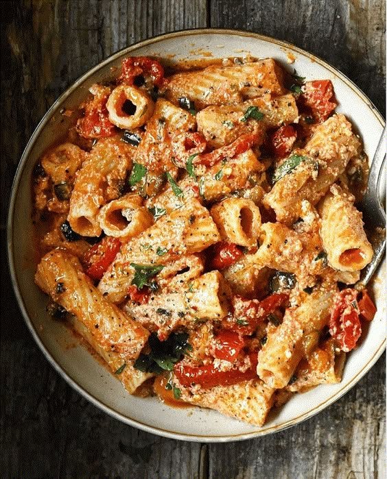 Tortiglioni aux légumes et ricotta