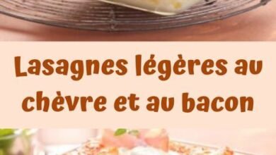 Lasagnes légères au chèvre et au bacon