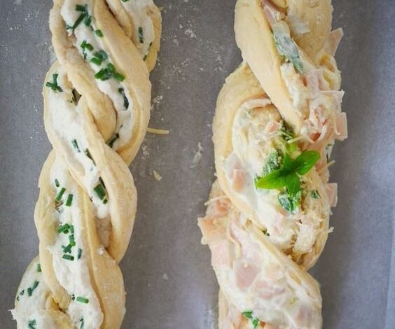 Brioche tressée salée jambon fromage