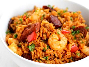 Jambalaya poulet, crevettes et chorizo