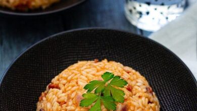 Risotto au chorizo et parmesan