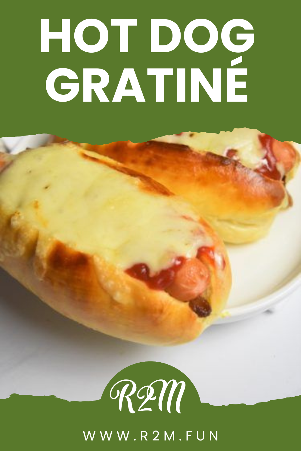 Hot dog gratiné