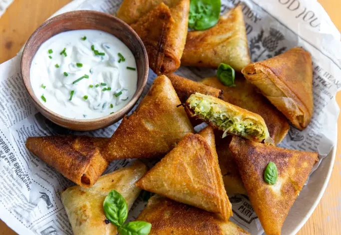 Samoussas à la dinde, courgette et chèvre frais