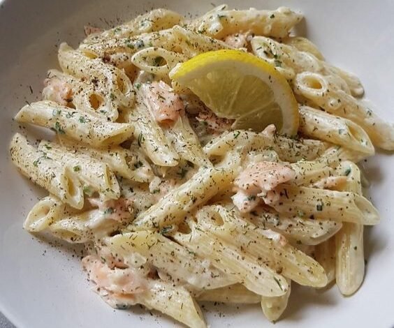 Penne au saumon fumé