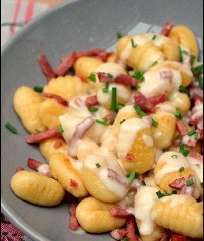 Gratin de gnocchi au chèvre