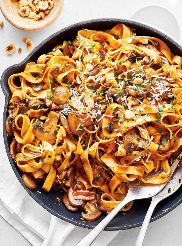 Mushroom and Hazelnut Fettuccine