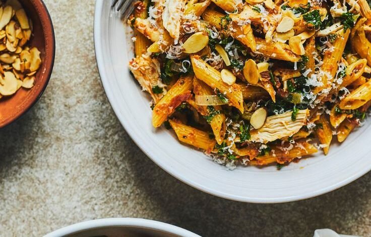 Pâtes au pesto de tomates séchées