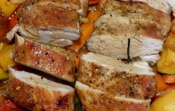 Filet mignon de porc et ses petits légumes