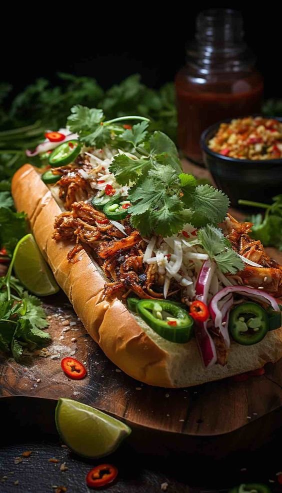 Banh Mi au poulet épicé