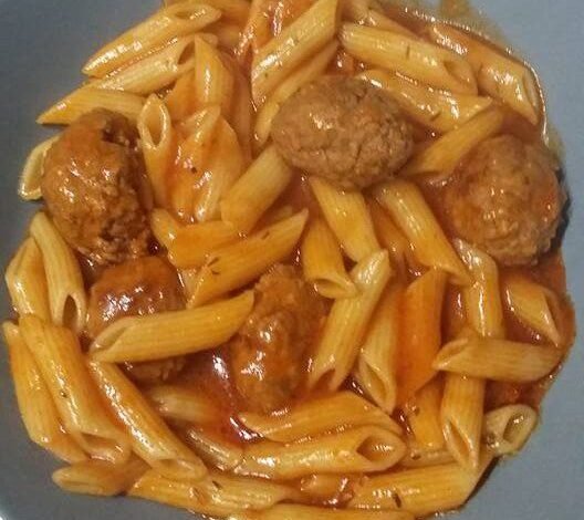 Pâtes aux boulettes de viande au cookeo
