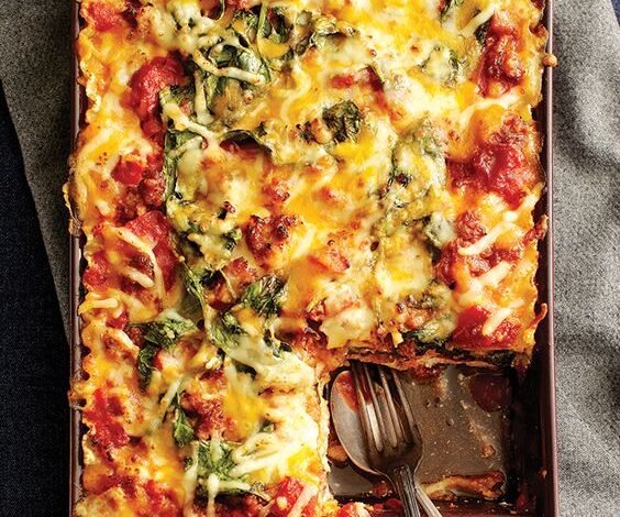 Lasagne à la saucisse italienne et aux épinards