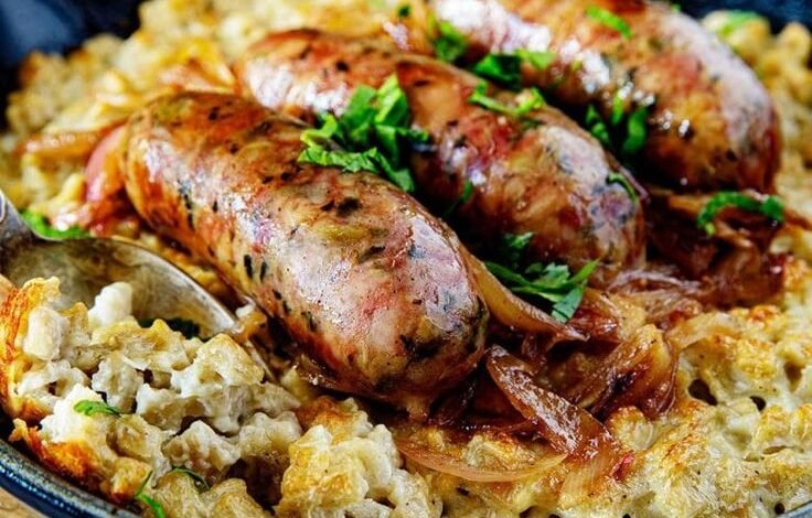 Diots au vin blanc et gratin de crozets