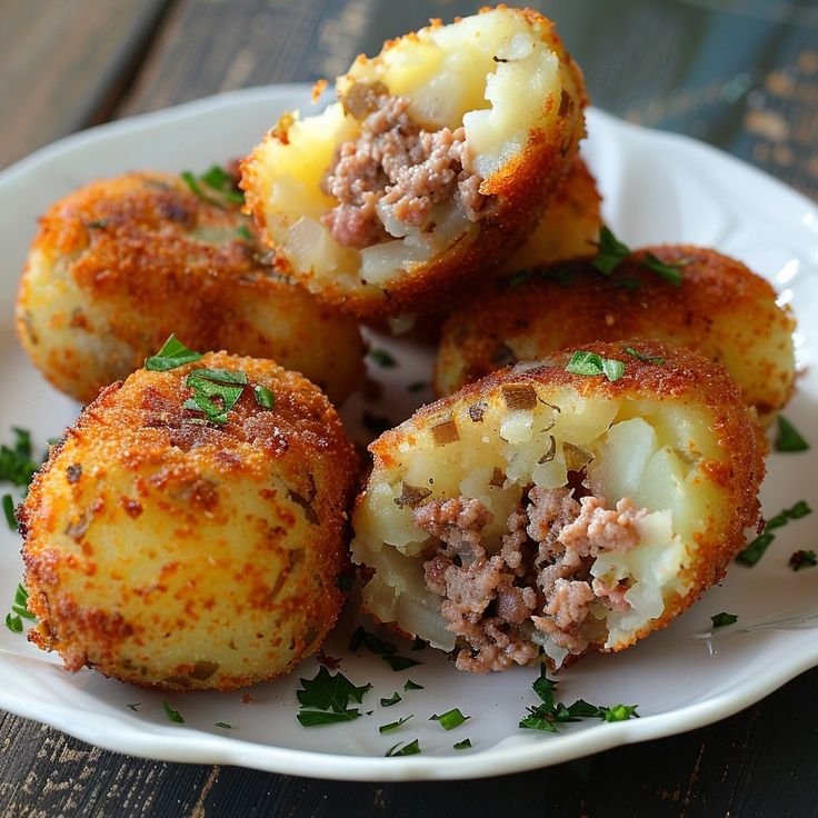 Croquettes de pommes de terre farcies à la viande