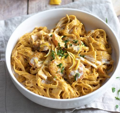 Tagliatelles Thai aux crevettes et citron