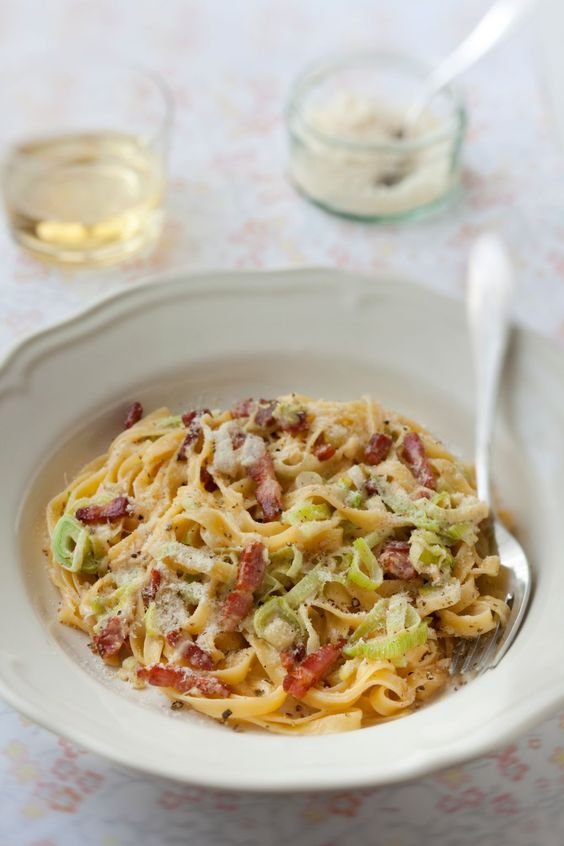 Tagliatelles à la crème de poireaux