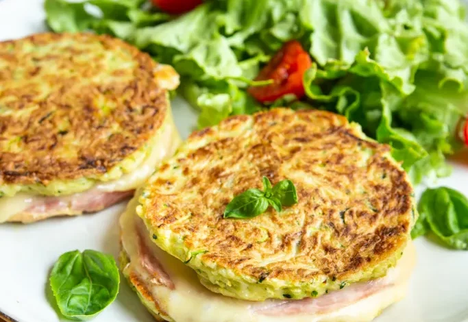 Galettes courgette et pommes de terre façon croque