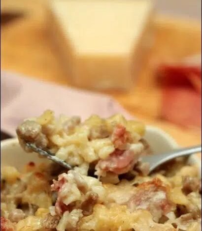 Gratin de crozets au jambon