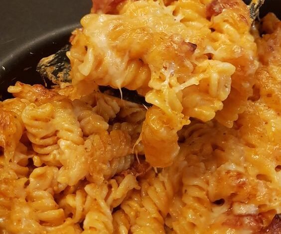 GRATIN DE PATES AU CHORIZO ET AU COMTE