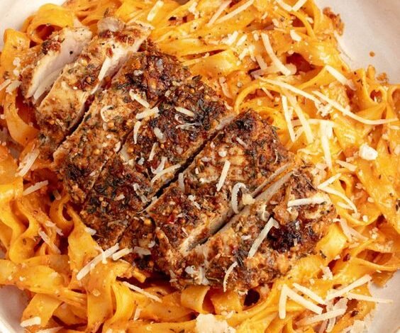 Poulet Cajun & pâtes crémeuses