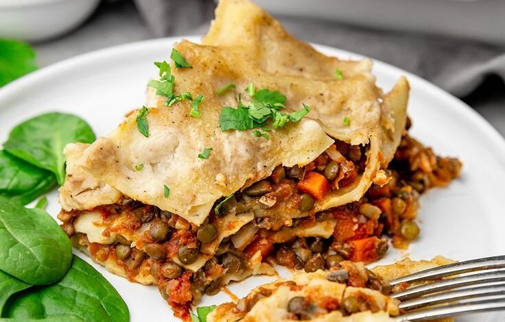 Recette de lasagnes aux lentilles vertes