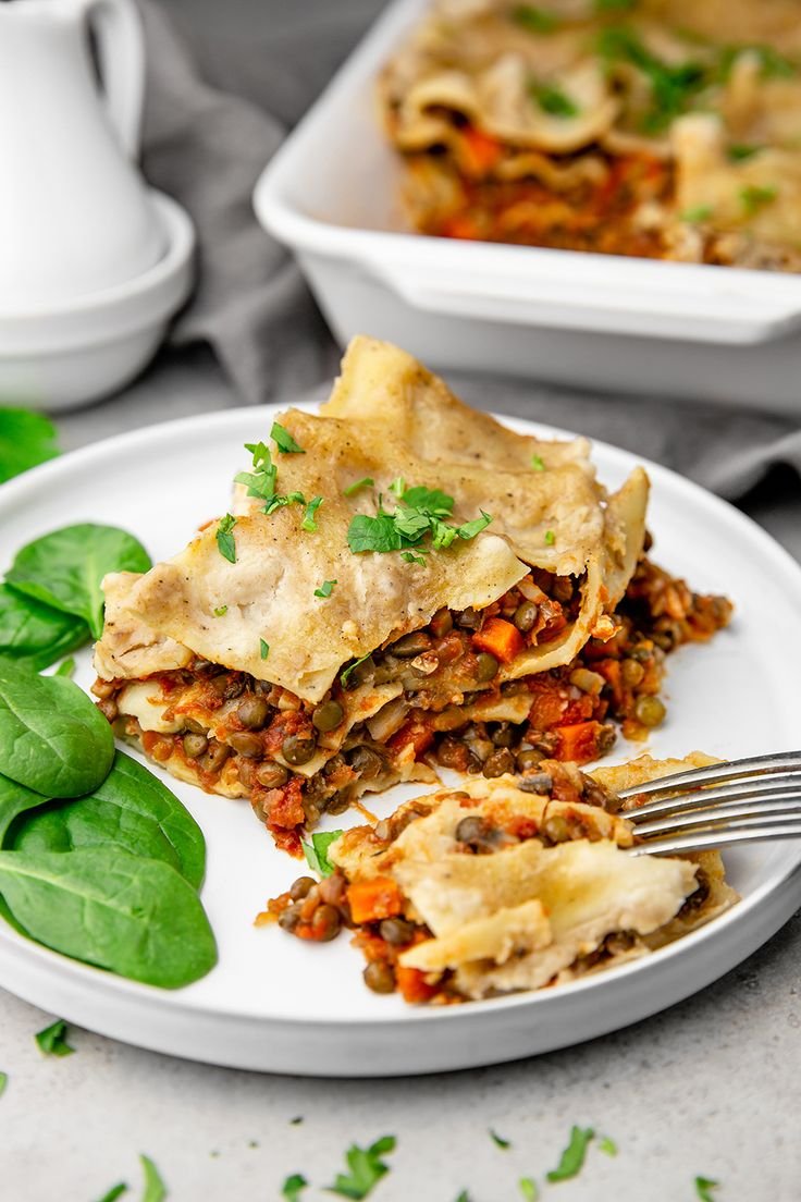 Recette de lasagnes aux lentilles vertes