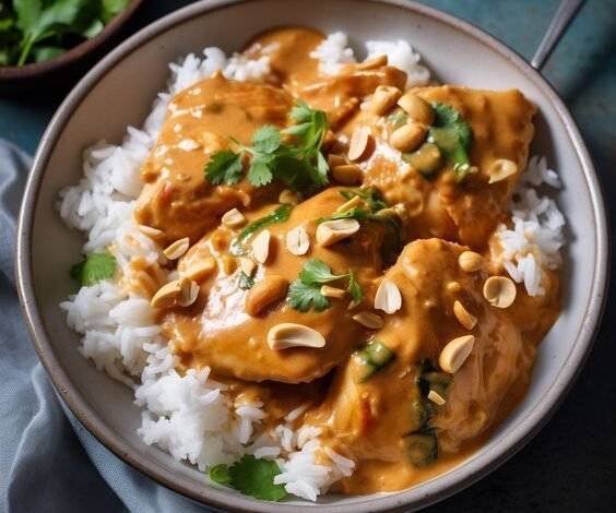 Poulet au beurre de cacahuète : recette explosive en saveurs
