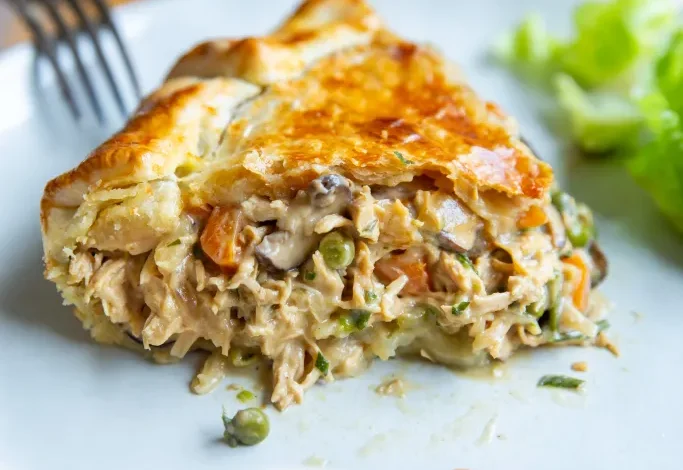 Tourte au poulet aux champignons