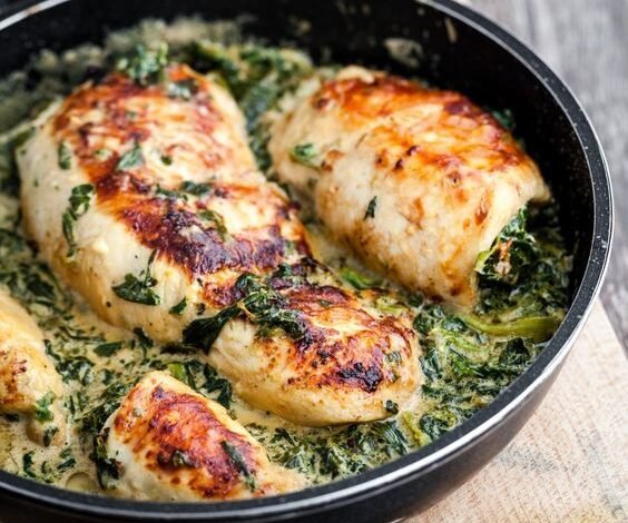 Escalopes de poulet et épinard à la crème au cookeo