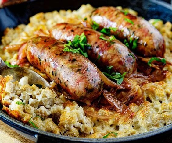 Diots au vin blanc et gratin de crozets