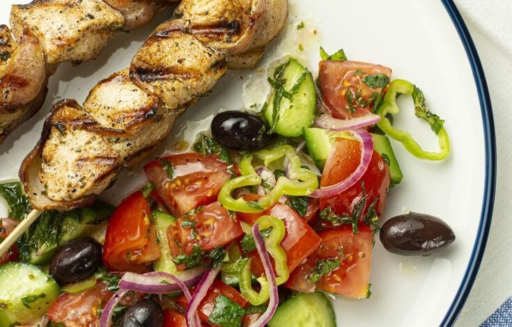 Brochettes de poulet à la grecque