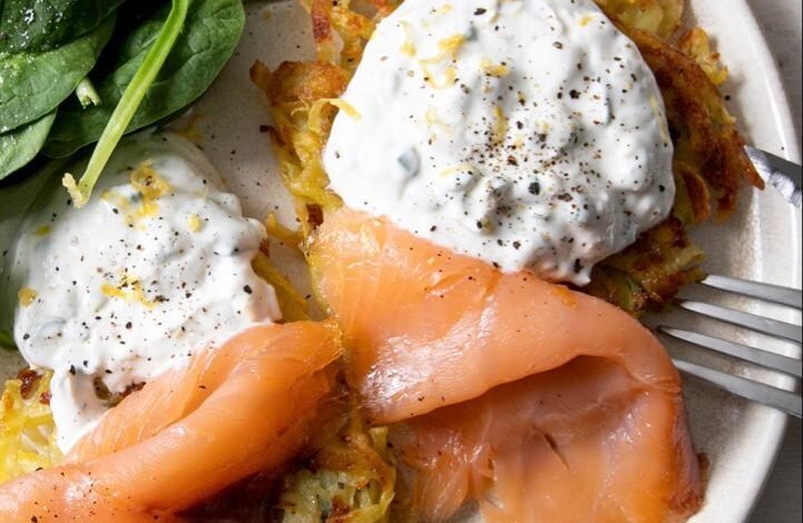 Recette de röstis avec du saumon fumé et de la crème