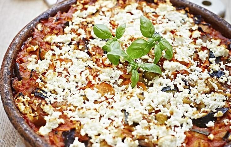 Pâtes grecques aux légumes
