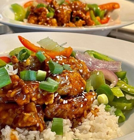 Poulet croustillant à l’orange.