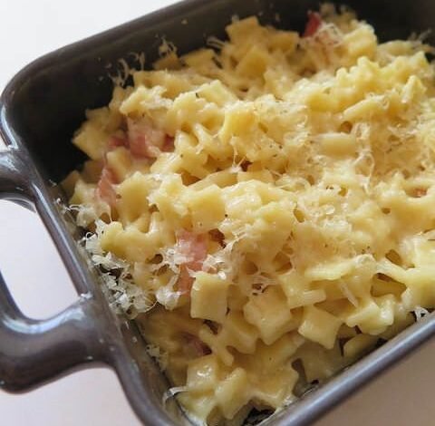 Gratin de crozets au jambon