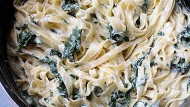 Tagliatelles crémeuses à la ricotta et aux épinards frais